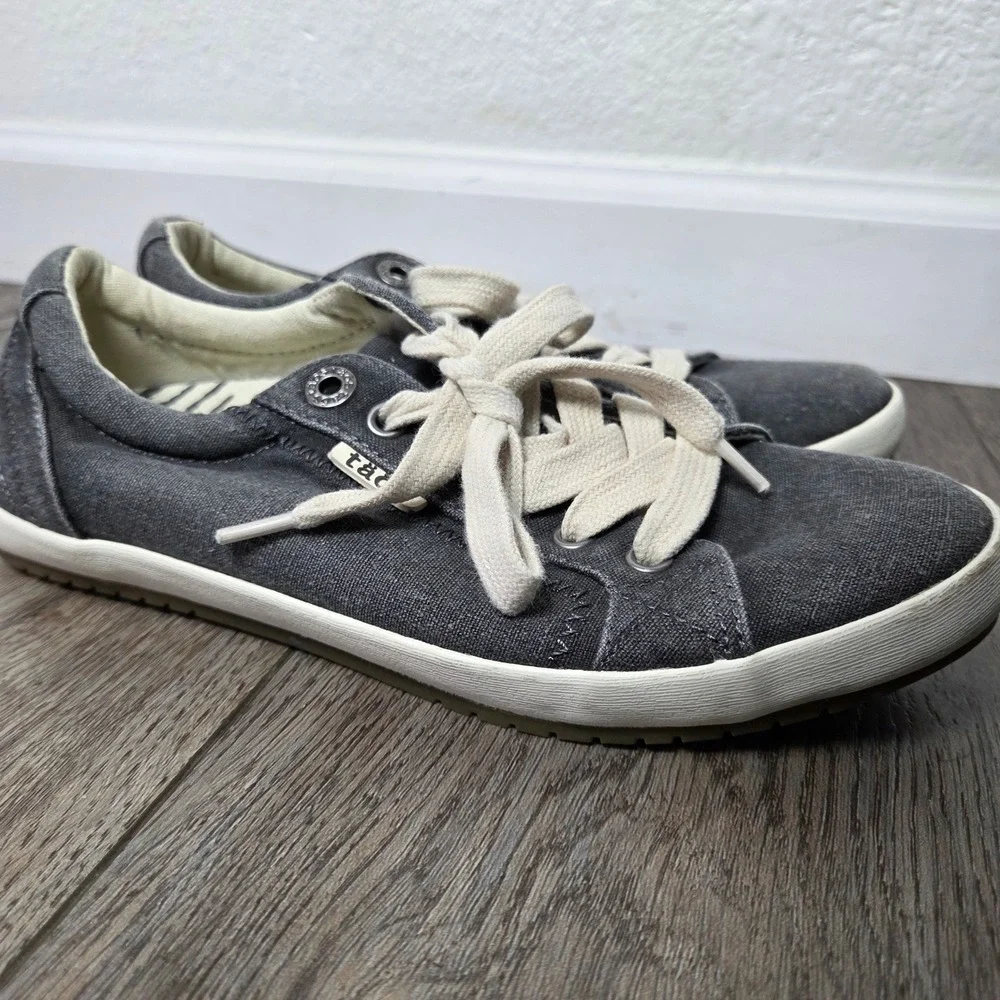 Taos Canvas Lace Up Shoes Womens‎ 6.5 Gray Comfort Casual Walking Sneaker